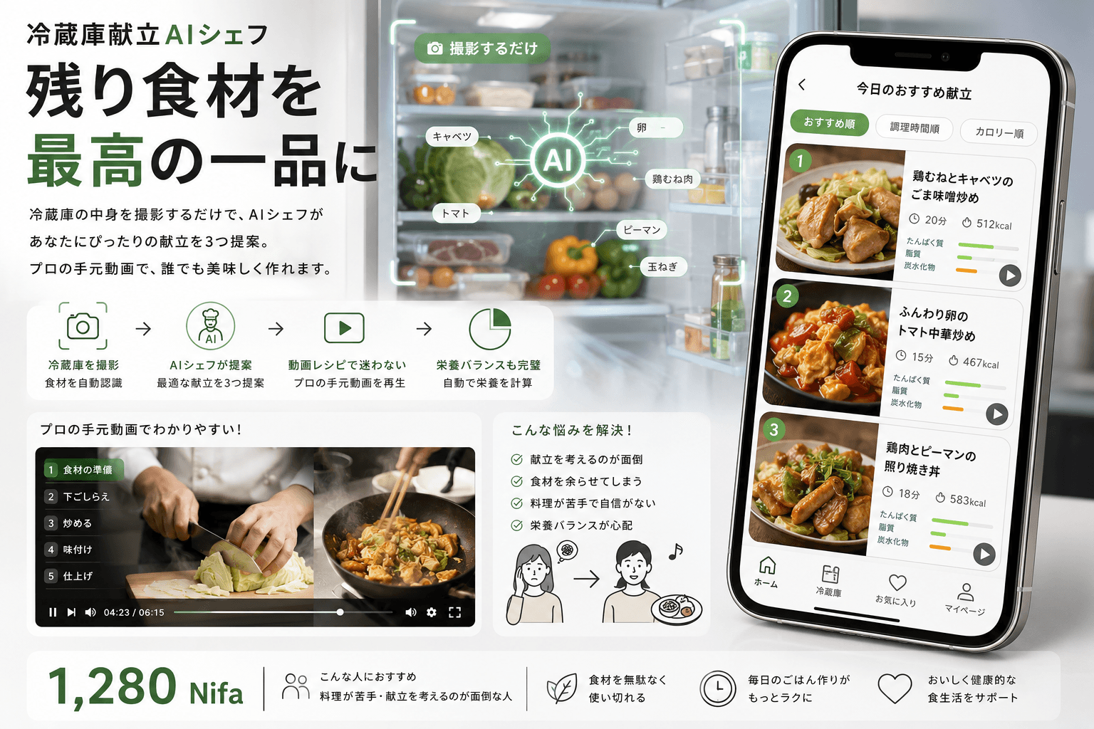 冷蔵庫献立AIシェフ