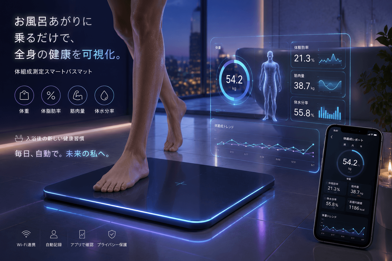 体組成測定スマートバスマット